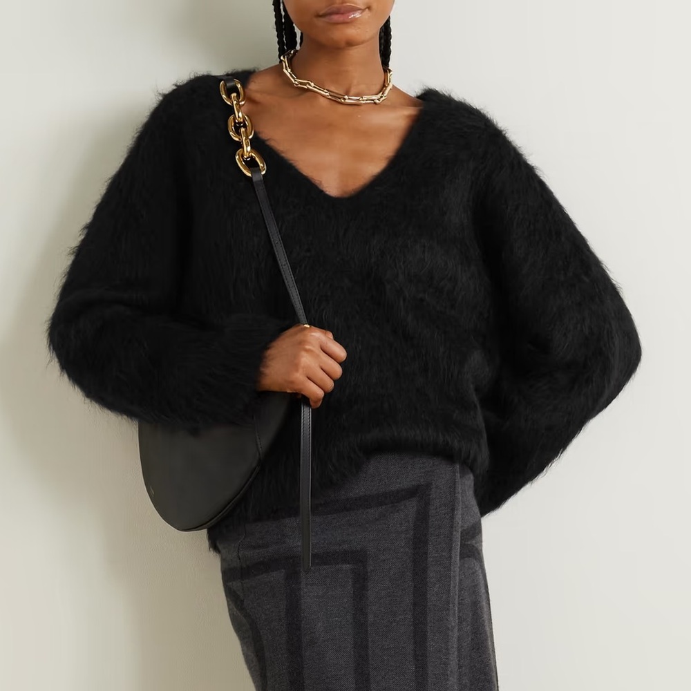 Toteme Brushed Alpaca V-Neck Sweater